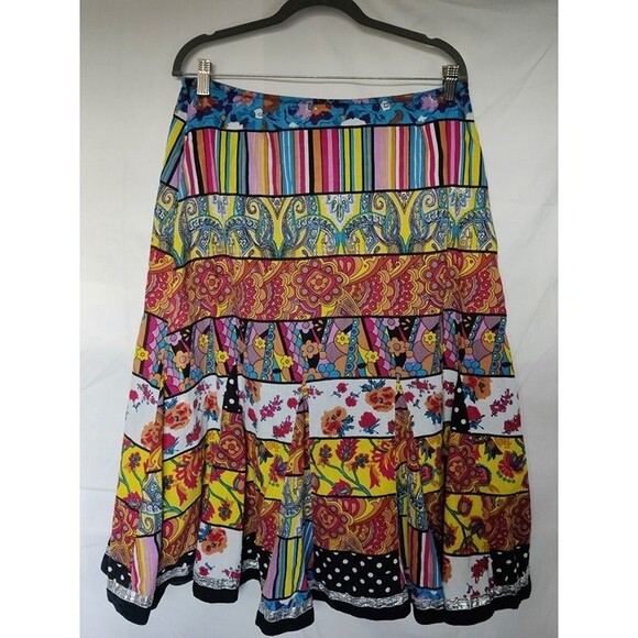 VTG. Skirt Artsy Paint Splash Pattern Skirt Size 12 - Picture 1 of 7